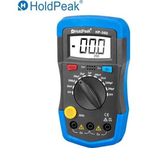 HoldPeak HP-36D Handheld capacimetro Digital Capacitance Meter tester 1999 counts Capacitor electronic diagnostic-tool Backlight