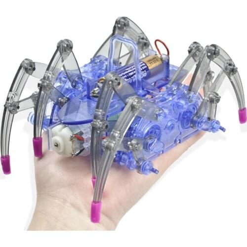 Children Alpinia Oxyphylla Toys Motor-driven Spider Robot DIY Science And Technology Small Make Experiment Development Toys