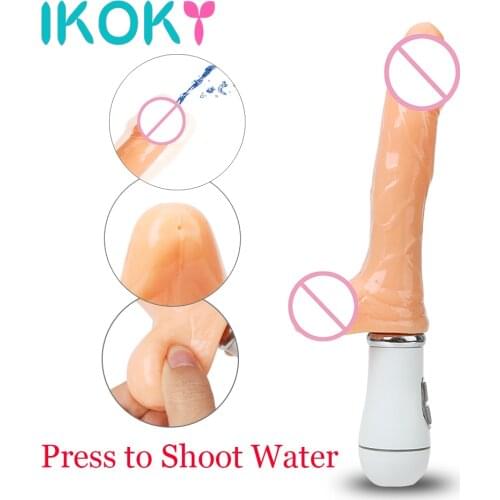 IKOKY 12 Mode Ejaculating Dildo Realistic Adult Products Squirting Cock Vibrating Penis Sex Toys for Woman Female Masturbator