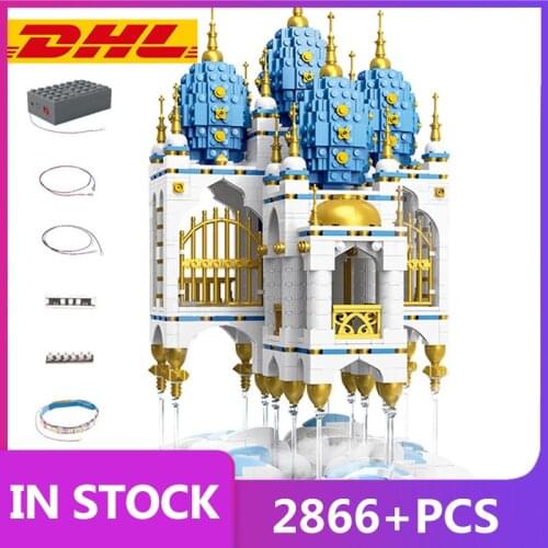 MOULD KING 16015 Streetview Floating SKY Castle House Fantasy Fortress Model Building Blocks Bricks Kids Toys Christmas Gifts