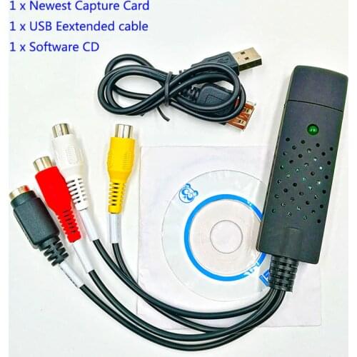 Hot Sale E7WIN USB 2.0 Easy Cap Video TV DVD VHS DVR Capture Adapter Easier Cap USB Video Capture Device support Win10