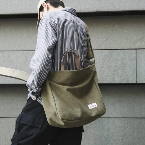 Retro Canvas Shoulder Messenger Bag Mens Street Simple Travel Oblique Backpack Trend Messenger Bag Casual Mens Bag