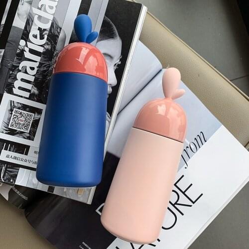 Little fairy vacuum cup female student Korean creative cartoon fresh and cute portable soft girl water cup girl heart cup