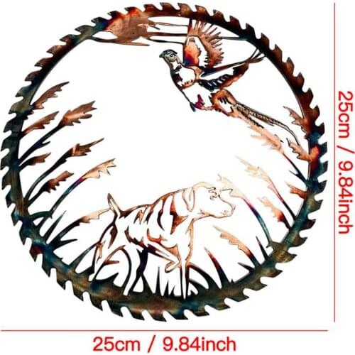 25cm Metal Wall ing Art Sculpture Bird and Dog Ornaments Home Bedroom