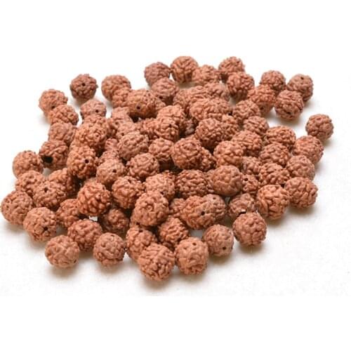 MOFRGO Natural Rudraksha Wooden Beads for Jewelry Making Handmade Fine Polishing DIY Personality Bracelet Necklace Accessories