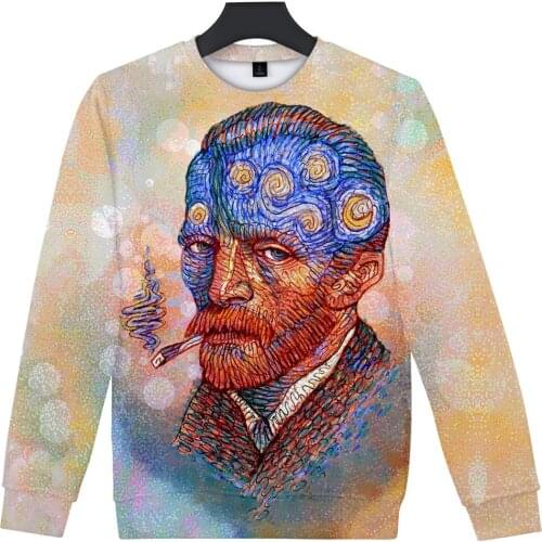 World famous painting art Mens Hoodies 2019 Spring Autumn 3D Sweatshirts With Cap Casual Brand Hooded Hoodie