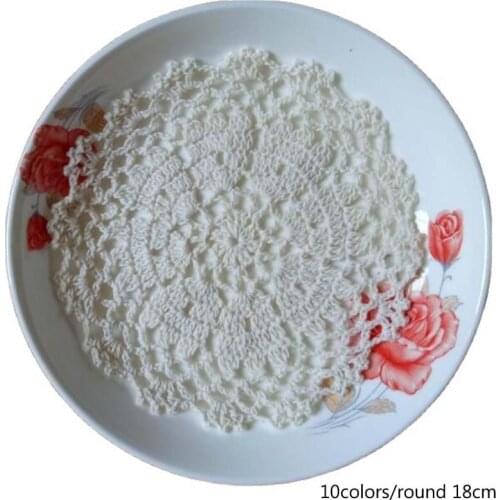 NEW Round Lace cotton table place mat crochet coffee placemat pad Christmas glass drink coaster cup mug tea dining doily kitchen