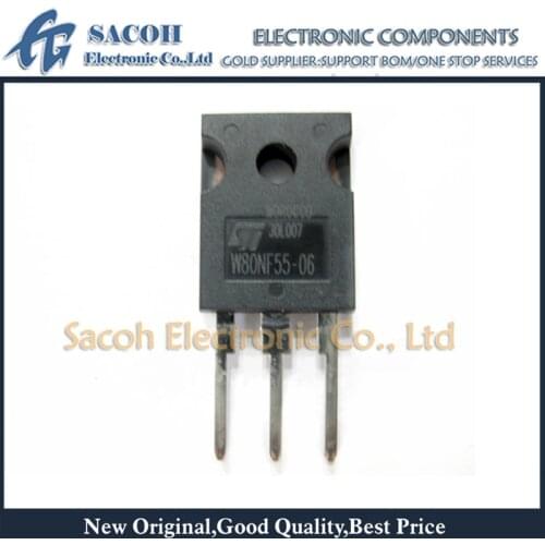Free Shipping 10Pcs STW80NF55-06 W80NF55-06 W80NF55-08 W80NF10 W80NF12 TO-247 80A 55V N-ch MOSFET Transistor