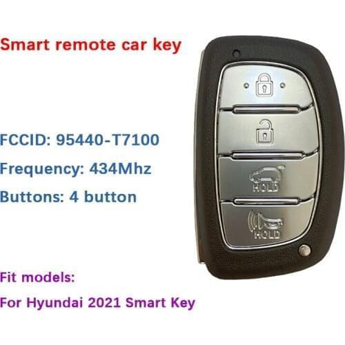 CN020169 Original 4 Button Hyundai 2021 Smart Key Remote Control 433 MHz FCCID 95440-T7100