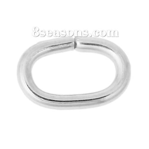 Stainless Steel Opened Jump Rings Findings Oval Silver Color 7mm( 2/8") x 5mm( 2/8"), 200 PCs new