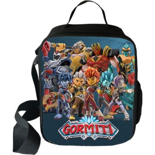 Game Gormiti Portable Lunch Bag Women Men Picnic Camping Thermal Insulated Bag Student School Food Storage Bag