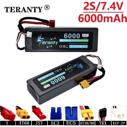 Collision Avoidance 7.4v 6000maH 40C Rechargeable Batterry For RC Drones Car Boat Quodcopter Spare Parts 2s 5000mah 7.4v Battery
