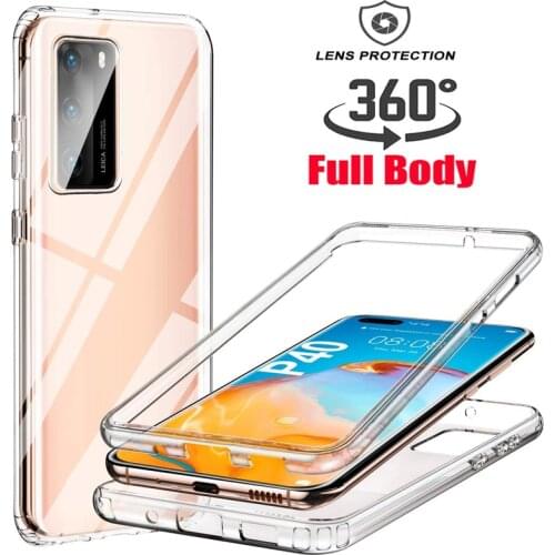 360 Full Body Soft Clear Cover For Huawei Honor 9C 8A 8S 8X 7C 7A 20 Pro 20S Y9 Y5 2018 Y7 Y6 2019 P30 P40 Lite E Case Double