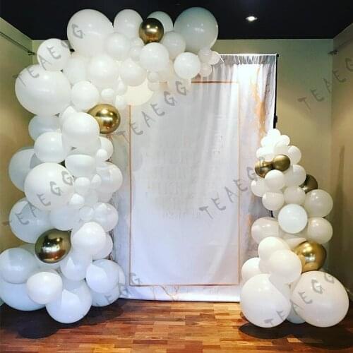 138pcs White Birthday Balloons Garland Arch Kit Gold Globos Baby Shower Supplies Christening Bridal Wedding Party Decors