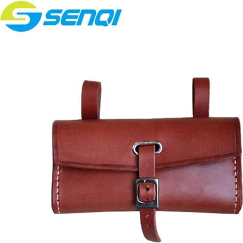 Pure Handmade Bicycle Bags Genuine Leather Bike Bag Faux Leather Cycling Bicycle Saddle Tail Rear Bags