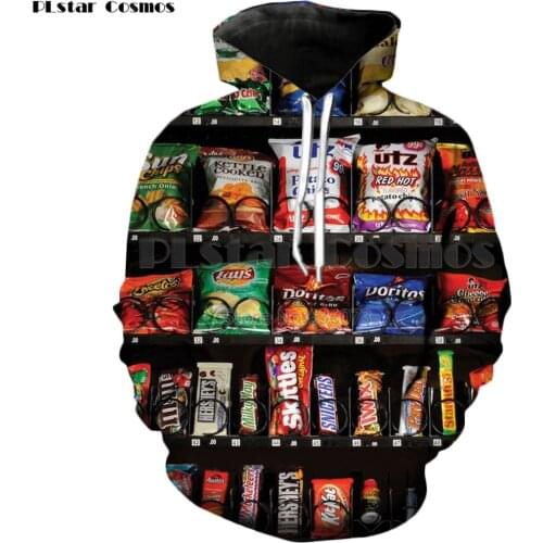 PLstar Cosmos Delicious food French fries/chocolate/chicken 3D print Hoodie 2018 New Style Fashion Mens/Womens Hooded Sweatshirt