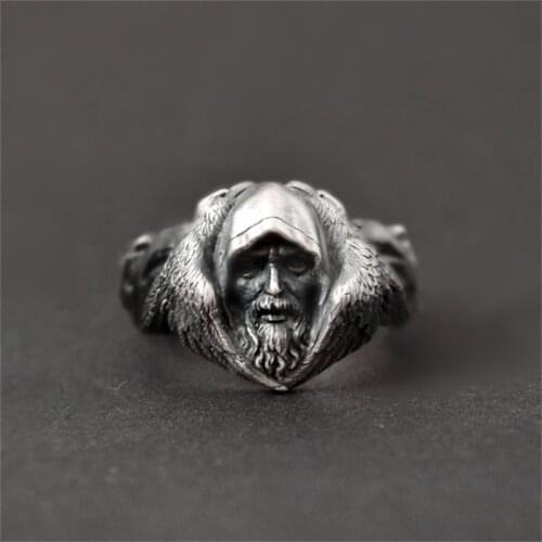 Viking crow wolf ring fashion accessories wolf head crow warrior personality men and women ring viking jewelry