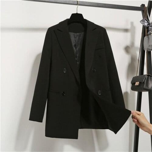 NEW ZA Women Suit Jacket Ladies Blazer Double Breasted Long Sleeve Blaser Female Feminine Blazer Femme Black Blazer Autumn