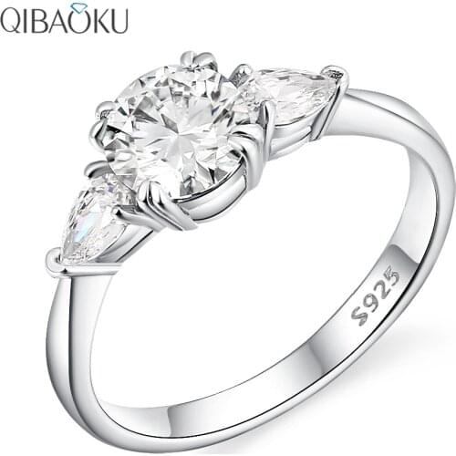 Your Heart S925 Sterling Silver Wedding Ring 6.5mm Moissanite Diamond Engagement Ring Round Solitaire Ring for Women