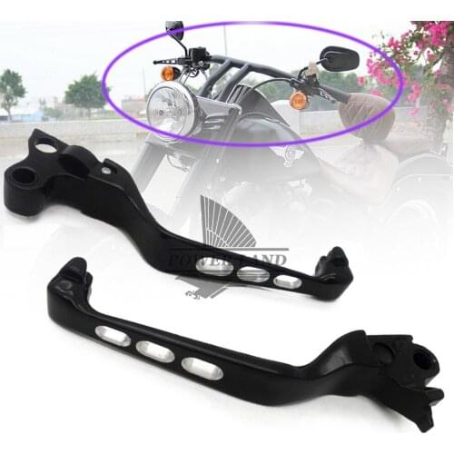 1pair Black Aluminum Skull Brake Clutch Lever Handlebar For Harley Sportster Softail Night Train Fatboy Electra Glide Custom