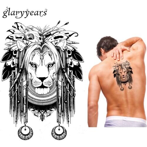 1 Piece Temporary Body Art Waterproof Tattoo Lion Butterfly Bone Pattern KM-067 Cool Women Men Flower Arm Tattoo Sticker Fashion