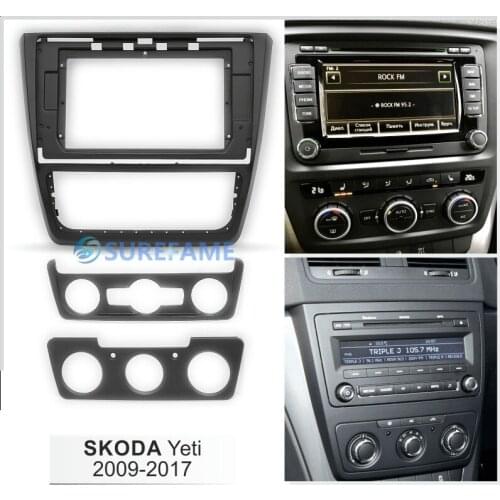 10.1 inch Car Radio Facia Panel for SKODA Yeti 2009-2017 Fascia Dash Kit Install Console 10.1inch Plate Adapter Bezel Cover Trim