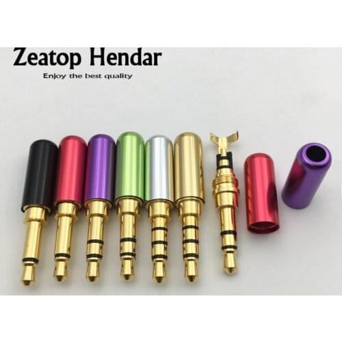 100Pcs Aluminum Shell Mini 3.5mm 2 / 3 / 4 Pole Audio Stereo with Clip Hook Male Plug 3.5 Jack for Earphone DIY Repair Connector