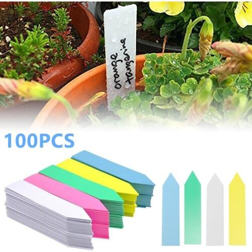 100Pcs Garden Plant Labels Plastic Plant Tags Nursery Markers Flower Pots Seedling Labels Tray Mark Tools Plug In Card