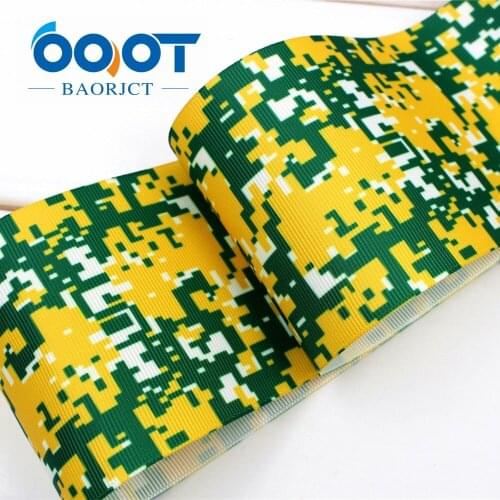 3'' 75MM Color geometry Printed grosgrain ribbon, DIY handmade Hair accessories Material wedding gift wrap 1710313
