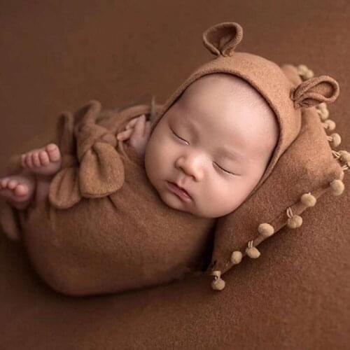 3Pcs/Set Baby Hat Pillow Wrap Infants Photo Shooting Accessories Newborn Photography Props