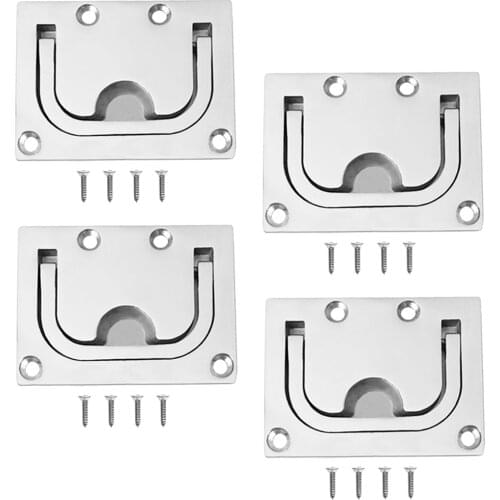 4Pcs Inlet Handle Floor Lifter Hatch Handle For Boat With Screws