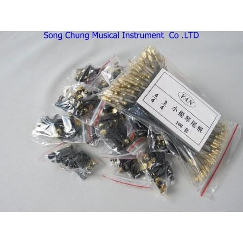 60 pcs violin black fine tuners +60 pcs violin tail Guts 3/4-4/4