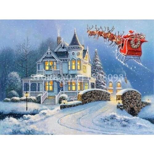 Diamond Embroidery Full Drill 5D DIY Diamond Painting Snow House Cross Stitch Rhinestones Handicraft For Christmas Decoration