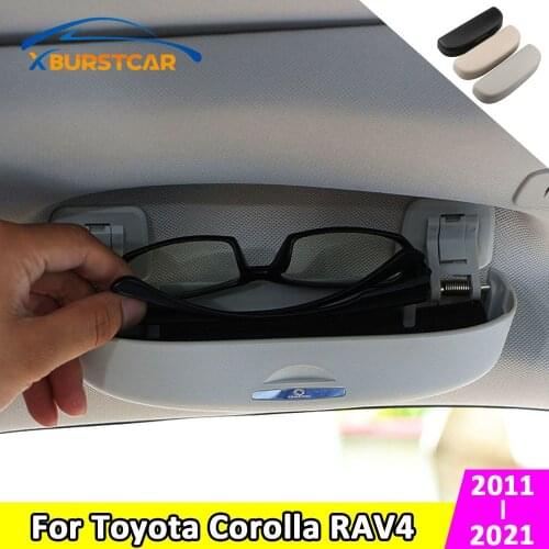 Xburstcar Auto Styling Accessories for Toyota Corolla RAV4 RAV 4 2011 - 2021 Car Sunglasses Glasses Storage Case Box Holder