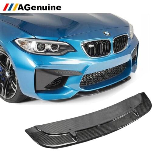 ST style Carbon fiber auto front chin car front bumper lip spoiler for BMW M2 F87
