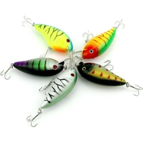 Bionic Fat 15.2g 8.5cm 4#Hooks Crankbait Fishing Lures Tackle 5PCS Artificial Bait