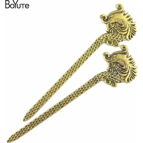 BoYuTe (10 Pieces/Lot) 131*32MM Antique Bronze Plated Zinc Alloy Phoenix Bookmark Pendant Charms Finding Diy Accessories