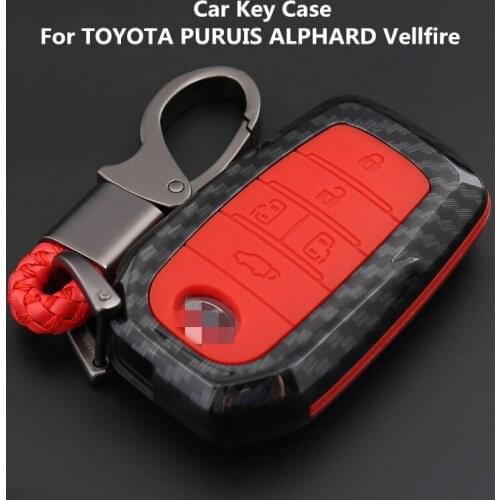Car Key Case For TOYOTA PURUIS ALPHARD Vellfire Key Cover Carbon Fiber