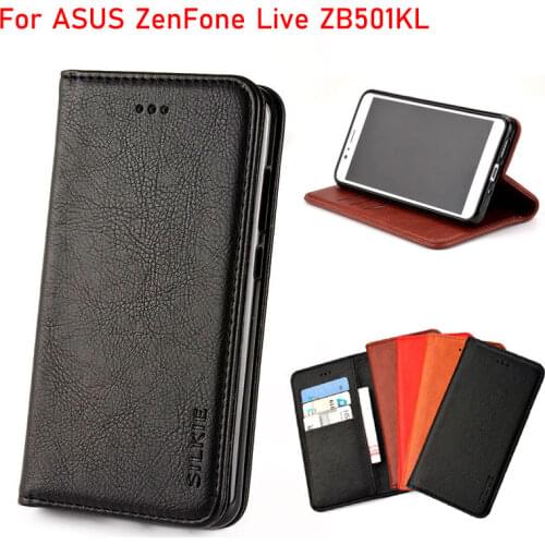 For ASUS ZenFone Live ZB501KL case Luxury Flip cover Vintage Leather Without magnets phone Cases for ASUS ZB501KL funda coque