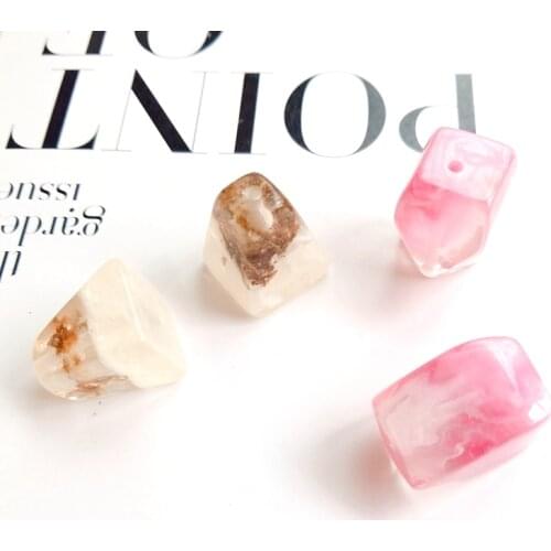 DIY Jewelry Accessories Resin Material Trapezoidal Crystal Amber Temperament Handmade Jewelry Earrings