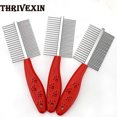 Double-Sided Dog Comb Hair Removal Brush Flea Comb Dogs Cats Pet Supplies Grooming Fine-toothed Pet Cleaning Tool Lice Brush