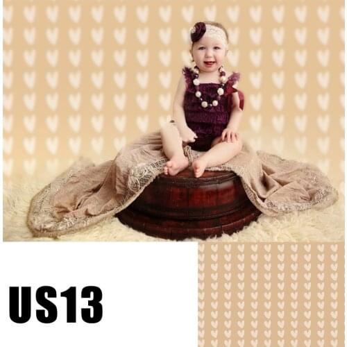 Love Hearts Pattern On Yellow Brown Background Newborn Photoshot Valentines Photography Backdrop Studio Booth Portrait Wallpaper