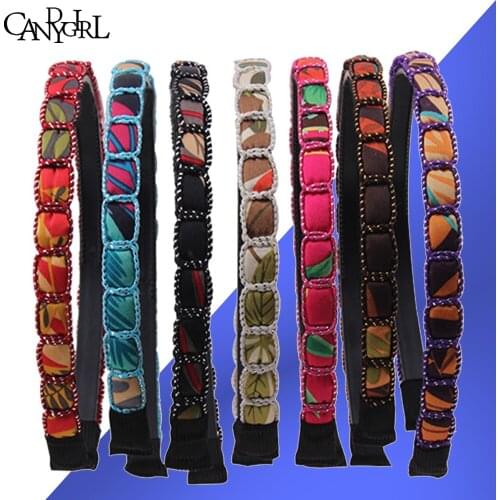 1pc Headdress Bohemia Headbands Children Accessories Baby Girl Kid Women Hairband Polyester Plastic Hair Band DIY Boho Headwear