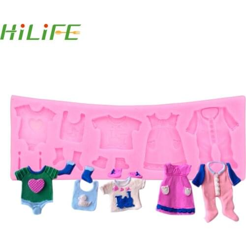 HILIFE Bakeware DIY Cake Decorating Tools Sugarcraft Chocolate Baking Tool Baby Clothes Shape Silicone Mold Fondant Cake Mould