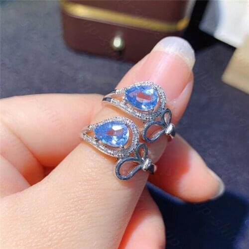 Natural Topaz Silver Ringss 925 Sterling Silver Ring Fine Jewelry Gift For Women Lady Girls