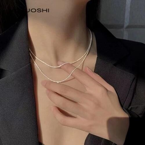 AINUOSHI Popular 925 Sterling Silver Sparkling Clavicle Chain Choker Necklace For Women Fine Jewelry Wedding Party Birthday Gift