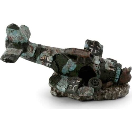 Mini Simulated Resin Aircraft Model Arts Crafts Aquarium Fish Tank Landscaping