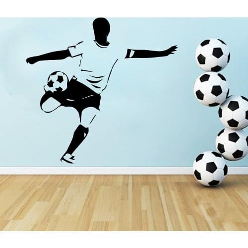 Passion Teenager Football Art Wall Sticker For Kids Room Children Bedroom Decor Soccer Wallpaper PVC Self-sticking Poster Mural