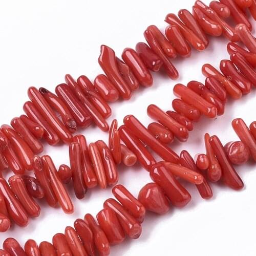 About 167~183pcs/Strand Sea Bamboo Imitation Coral Beads 4-20mm Dyed Tube Beads For Men Wedding DIY Jewelry Making Bracelet