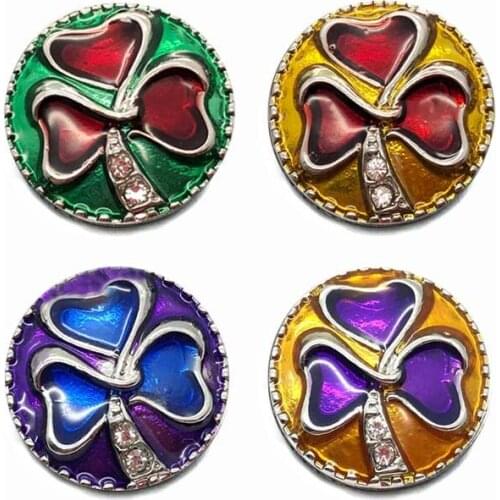Wholesale metal Rhinestone Snap Buttons w168 flower Diy Jewelry fit 18mm Snap button Necklaces/Bracelets for women